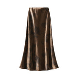 Streaming Gold Ding Noodle Print Tight Waist Tie Dye Medium Long Half Skirt With Hip Fishtail Skirt 2025 New 9836-1
