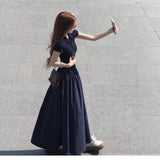 Youth Beautiful New College Style Polo Neck-Upwear Summer Beautiful Lazy Swing Long Dress