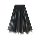 Net Yarn Dress Girl Spring New Nail Bead Irregular High Waist Front And Reverse Two Sides Wear Medium Long Yarn Skirt 2002