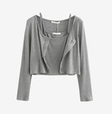 Thin Knitted Cardigan / Sling Vest Two Sets Of Good Version Of The Slime Suit Sunscreen Top Tide