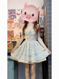 Sweet Babes Small Flying Sleeves Shredded Flower Dress Women's First Summer Love Gentle Wind Cake Princess Dress Waist Fluffy Skirt