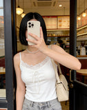 Pure Desire Gentle Bm Wind Lace Side Bow Lady Sling Vest In Summer To Put On The Bottom Of The Small Coat Wear