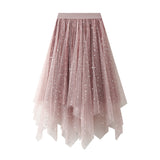 Peng Peng Star Yarn Skirt Autumn 2025 New Korean Version Of Irregular Velvet Skirt In The Long Female 0310