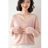 Wool Blended 2026 Autumn And Winter New Women's Round V. Collar Loose Short Jacket On The Head Of The Bottom Knitting Sweater