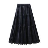 French Texture Hollow Hem Design Half-Dress Dress Women 2025 Autumn New A Word Thin Cake Skirt 2611