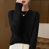 Line Ready-To-Wear Pure Wool 2026 Autumn And Winter New Women's Round Collar Short Hollow Twist Knitted Sweater