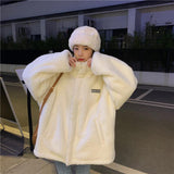 Lamb Velvet Coat Women's Winter 2025 New Korean Version Of Loose Cotton Clothes Thick Ins Tide Single-Sided Wearing Lamb Woolen Sweater