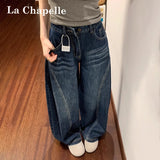 Vintage Scissor Jeans Women Autumn Trend New Small Design Feeling Loose Slebage Leg Pants