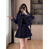 Autumn And Winter French Name Red Little Scented Dress Women's Life Of The New Year Dress New Year's Robes Two Sets