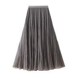 High-Level Feeling Super Good-Looking Half-Dress Woman 2026 Autumn Fairy A Word Big Swing Folded 100 Folded Skirt 8986
