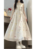 Sweet Style Temperament Bow Tie With Hanging Neck Sling Dress Female Super Fairy Waist Clear Thin Cold Feeling Long Skirt