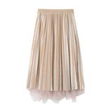 On Both Sides Of The Reverse Wear Irregular Mesh Velvet Gold Velvet Half Skirt 2025 Autumn And Winter New 8823