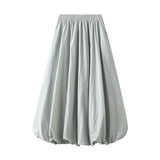 Spring 2025 New High-Rise Thin Flower Thigh Lantern Skirt Mid-Length Skirt Women 0503