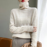 First-Line Ready-To-Wear Wool Blends 2026 Autumn And Winter Women's Heap Collar New Short-Scribled Knitted Bottom Sweater