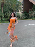 Summer Dopamine Holiday Suit Women Feel Sleeveless Tsets Two Sets Of Tie Design Small Dress