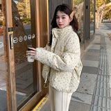 Pink Crushed Cotton Coat Woman 2025 New Autumn And Winter Korean Lovely Milk High-End Lazy Style Wearing Top