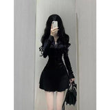Pure Want To Collect Waist Folds Short Shirt Dress Women Autumn Sports Polo To Receive Waist Reduction Umbrella Skirt