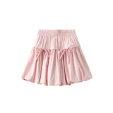 Half-Dress Girl Spring And Summer High-Waisted Short Skirt Bow Design Fluffy Skirt Bales Lantern Dress Girl K9035