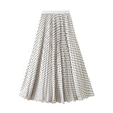 Japan-Korea Temperament Wave Point 100-Fold Skirt 2026 Spring And Summer New High-Rise Thin Large Swing Half-Dress Woman D9908
