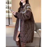 Large-Size Women's Clothing 2026 Autumn And Winter New Cotton Coat Women Show Thin Fat Mm Fat Sister In The Long Burst Of High-End Sense