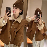 Maillard Autumn And Winter Lamb Hair New Fur Coat Woman 2025 Plus Velvet Thick To Keep Warm Loose Small