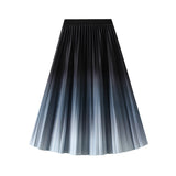 Gradient Half-Body Skirt Women Spring And Autumn 2025 New Tight High Waist Thin 100 Folds Skirt Feel Long Skirt 0908