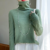 First-Line Ready-To-Wear Wool Blends 2026 Autumn And Winter Women's Heap Collar New Short-Scribled Knitted Bottom Sweater
