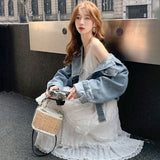 White Suspension Dress Women's Summer 2025 New French Beauty Lace Spliced Super Fair Seaside Vacation Suspension Dress