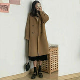 Spring And Autumn Thin Cardigan Coat Woman Hepburn Hair Coat Korean Version Of The Loose Small Man's Coat Long