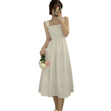 French Dress Women's Summer 2026 New Medium And Long-Term Collection Waist Thin External Wear Temperament First Love Sling Skirt Women's Dress