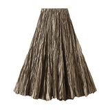2025 Spring New Sister Wind High-Level Feeling Hundred Folds Loose Thin Swing Skirt Leisure A Skirt 8081