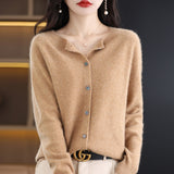 Wool Blended 2026 Autumn And Winter New Women's Round Collar Short Line Ready-Up Knitted Open Coat Coat Top 5