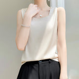 Silk Satin 2026 Spring And Summer Women's New Body-Repair Broadband V-Neck Short Temperament With A Blouse Sling Vest