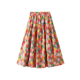 Holiday Style Print Design Feel Slim Half-Dress Woman's New Age-Render Tight Waist Swing Skirt 2302