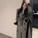 Long Gray Long Coat Female Hair, The Coat Autumn And Winter Feel Small Man 2025 New Thick Cotton Temperament