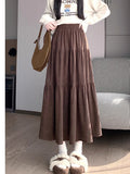 Cake Skirt Half Dress Autumn And Winter Woman 2025 New Pear-Shaped Body Shaded Thin A-Character Skirt Casual Temperament Half Skirt