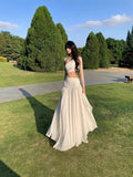 French Niche High-Grade Cold-Sensitive White Slanted Shoulder-Out Dress Women's Seaside Holiday Atmosphere Super Fairy Long Dress