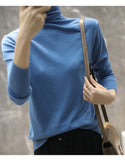 Temperament Wool Bottom Knitted Shirt 2026 Autumn And Winter Women's New Stack High-Necked Cover Solid Color High-Ball Sweater