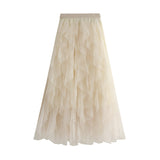 2025 Net Dress Cake Skirt Skirt Super Fairy Hanging Yarn Dress Princess Skirt Pink Sea Grass Skirt Autumn 030303