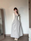 [Original Fabric] French Two Sets Of Cold-Sensitive Sling Dress Dress With Thin Sunscreen