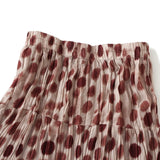 Elegant Flowing Pocket Oil Painting Wind Color Dot High Waist A Word Showing Thin Multi-Level Folded Half-Body Dress 9908