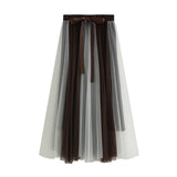 Pining Yarn Skirt Half Skirt New Medium-Length A-Character Mesh Dress Dress Fairy Dress 8576