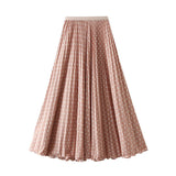 Japan-Korea Temperament Wave Point 100-Fold Skirt 2026 Spring And Summer New High-Rise Thin Large Swing Half-Dress Woman D9908