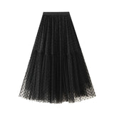 Heavy Industry Planting Velvet Wave Spot Net Yarn Skirt Pony Dress Girl Big Swing Fairy Cake A Word Lanky Dress 1216