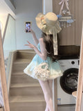 Tea Wear A Set Of Summer Sweet Temperament Slings Pony Pony Short Skirt Small Man Two Sets