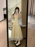Dopamine Candy Sweet Sweet Sweet Sweet Lace Dress Girl + Summer Sunscreen Shawl Cardigan Two Sets