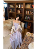 Gentle Wind And Snowflake Hanging Dress Suit Women's Summer Thin Sunscreen Cardigan Hottie Waist Long Skirt