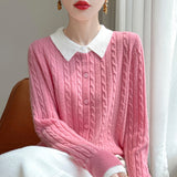 Wool Blended 2026 Autumn And Winter New Women's POLO Collar Small Mahjong Short Warm Knitted Open Shirt Over Jacket