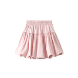 Half-Dress Girl Spring And Summer High-Waisted Short Skirt Bow Design Fluffy Skirt Bales Lantern Dress Girl K9035
