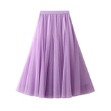 New Long Yarn Skirt Half Dress Girl Autumn And Winter High Waist Long Net Yarn Skirt 100 Folding Skirt A Skirt Fairy Dress 8859